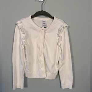 Girls Carters White Button Down Sweater Size 7